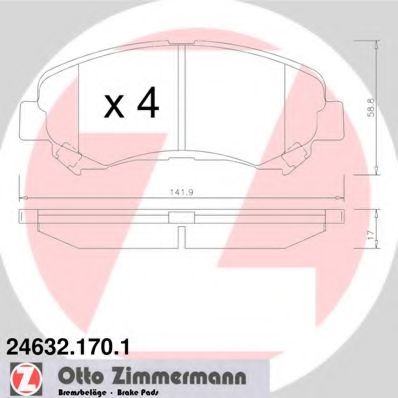 ZIMMERMANN - 24632.170.1 - Колодки гальмівні дискові