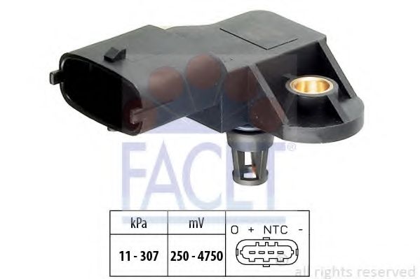 FACET - 10.3082 - Датчик вакуума Fiat Doblo 1.9JTD 03-/Opel Vectra C 1.3 1.9 CDTi 04-