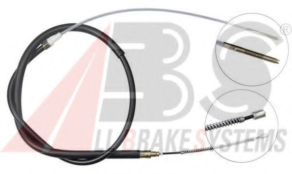 A.B.S. - K11526 - Трос ручного гальма зад. Л/П VW Passat 1,6-1,8-TDS 88- (барабанні гальма) 1628/1016