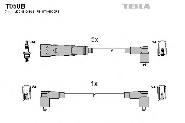 TESLA - T050B - Комплект кабелів високовольтних