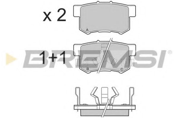 BREMSI - BP3374 - Тормозные колодки зад. Honda Accord VIII/CR-V 01-06 08- (akebono)
