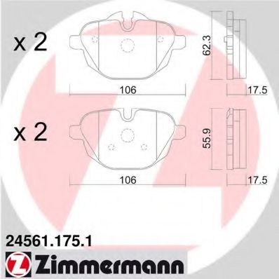 ZIMMERMANN - 24561.175.1 - Колодки гальмівні дискові