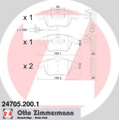 ZIMMERMANN - 24705.200.1 - Колодки гальмівні дискові