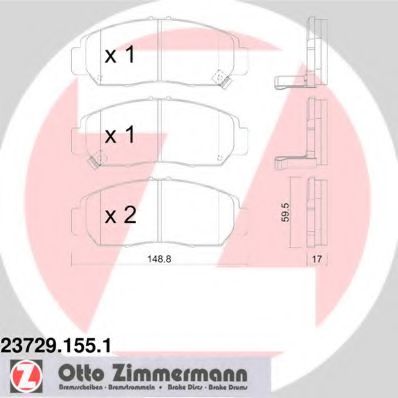 Гальмівні колодки пер. Honda Stream Estate 1,7/2,0 01-