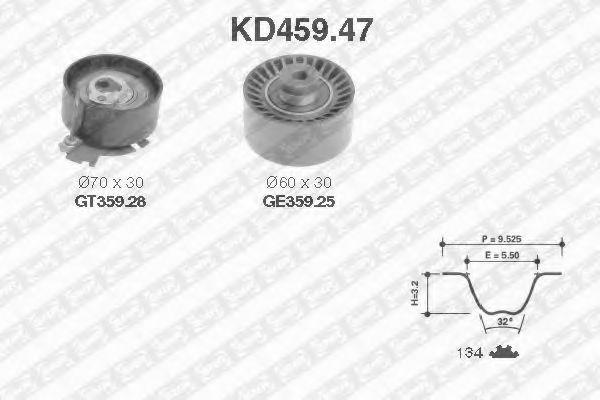 К-кт ГРМ PSA C2 1.6 VTS 206+ 1.6 16v C3 Pluriel 1.6 16v Berlingo (B9) 1.6 16v Partner 08 1.6 16v 307 1.6 16v