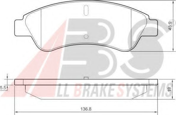 A.B.S. - 37578 - Гальмівні колодки дискові зад. Citroen Jumper Fiat Ducato Peugeot Boxer 2.2Hdi-3.0Hdi 04.06-