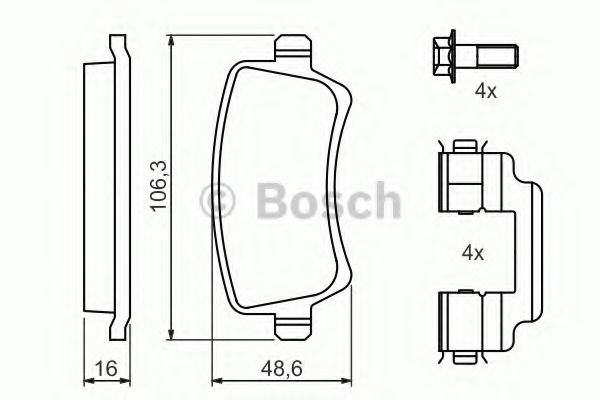 BOSCH - 0 986 494 213 - Гальмівнi колодки дискові зад. Ford Galaxy 1.8 CTDI, 2.0 CTDI 06-