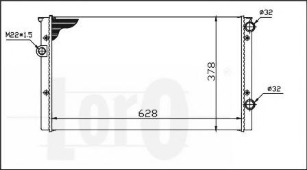 LORO - 053-017-0006 - Радиатор воды Golf III -99 1.9TDI (358x377x34) (-AC)