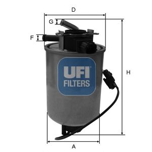 UFI - 24.018.01 - Фільтр паливний NISSAN NAVARA, PATHFINDER 3.0 DCI 10- (вир-во UFI)