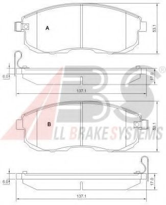 Гальмівні колодки дискові перед. Nissan Teana J31/ Maxima J30 89-/ A32 FR 95-