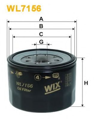 WIX FILTERS - WL7156 - Фільтр масла Mazda 323 1.7D By-pass 7/89-,626 2.0D B