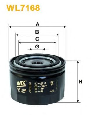 WIX FILTERS - WL7168 - Фільтр масляний Lada (низький 72mm)