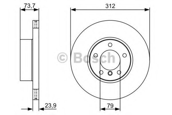 BOSCH - 0 986 479 381 - Гальмівний диск перед. BMW 3 (E90/E90N) 320d 05-/X1 (E84) 09-