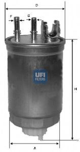 UFI - 24.412.00 - Фільтр паливний FIAT DOBLO, PUNTO II 1.9 D 99-07 (вир-во UFI)