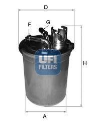 UFI - 24.451.00 - Фільтр паливний AUDI A4, A6 2.0 TDi 04-11 (вир-во UFI)
