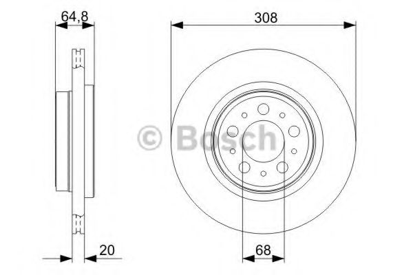 BOSCH - 0 986 479 320 - Диск гальмівний задн. Volvo XC90 2.4D-4.4 10.02-12.14