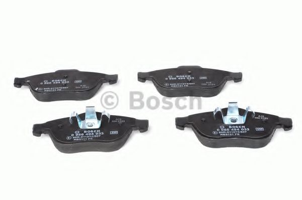 BOSCH - 0 986 494 033 - Гальмівні колодки дискові перед.  Renault  Laguna II 1.8 16V /1.9cDi/2.0/2.2  01-