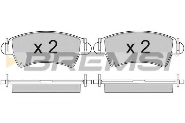 BREMSI - BP2879 - Тормозные колодки перед. Peugeot 206/306 94- (Bosch) (130,9x52,2x18)