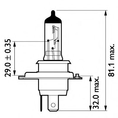 (к-кт 2шт) Лампа H4 MDBV 24V 75/70W P43T-38 упаковка блістер