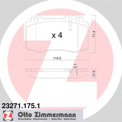 ZIMMERMANN - 23271.175.1 - Гальмівні колодки перед Mercedes W220 2,8i-6,0i  M