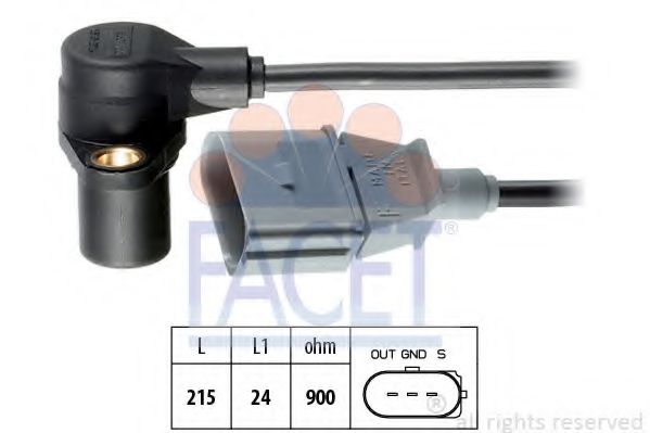 FACET - 9.0241 - Датчик положення коленвалу Audi A3/A4/A6 1.6-2.0/VW Golf