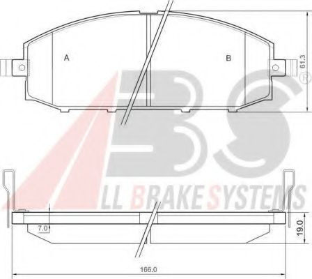 К-кт перед. гальм. колодок Nissan Patrol GRII 2,8TD / 3.0 DTI 97-