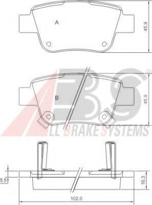A.B.S. - 37401 - Гальмівні колодки зад. дискові Toyota Avensis/Corolla Verso -06