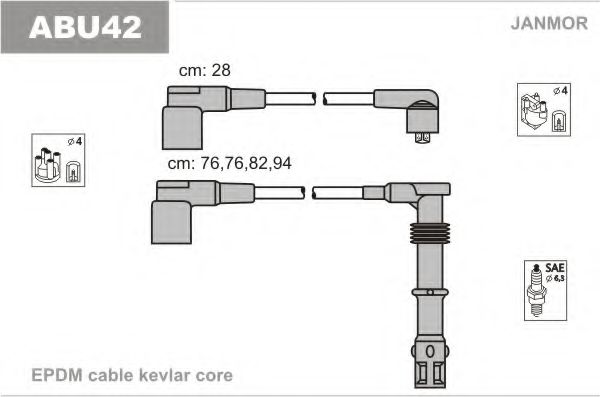 К-кт проводів високої напруги Audi 100 92- /A6 (C4) 2.0 94-97