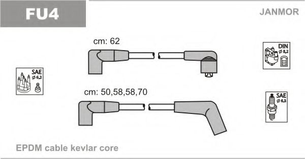 JANMOR - FU4 - Провода в/в Ford Scorpio 1.8-2.0 i    1.8 L - 2.0 i L (Mot O