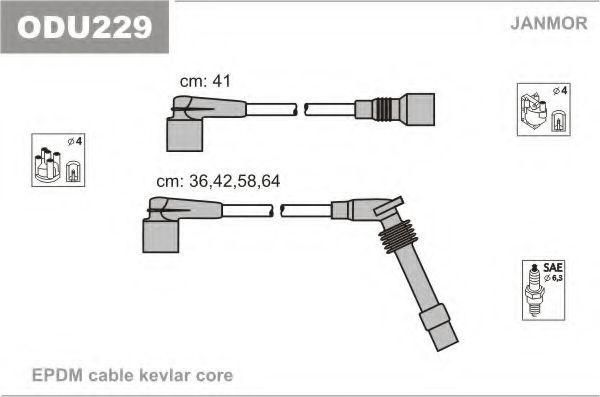 Провода в/в Opel 1.4 Astra/ Corsa/Vectra