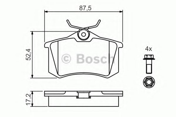 BOSCH - 0 986 461 769 - Гальмівні колодки дискові зад. Citroen/Peugeot/Renault/VAG (17mm)