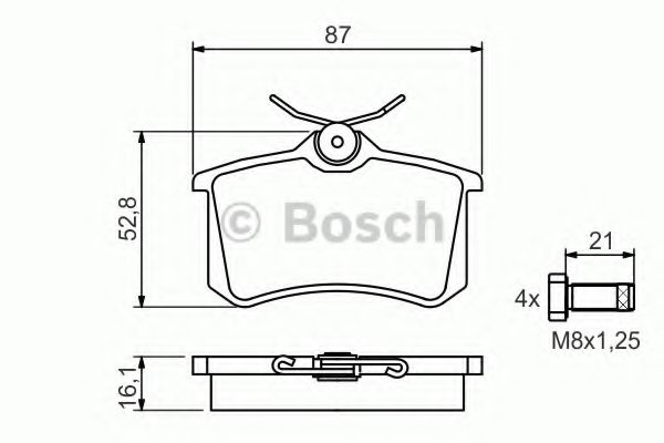 BOSCH - 0 986 494 399 - Гальмівні колодки дискові зад. Citroen/Peugeot/Renault/VAG (17mm)