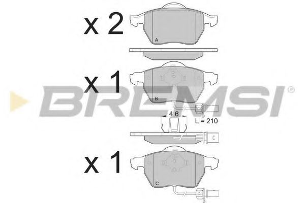 BREMSI - BP3071 - Тормозные колодки перед. Passat B5/Audi A4/A6 00-05