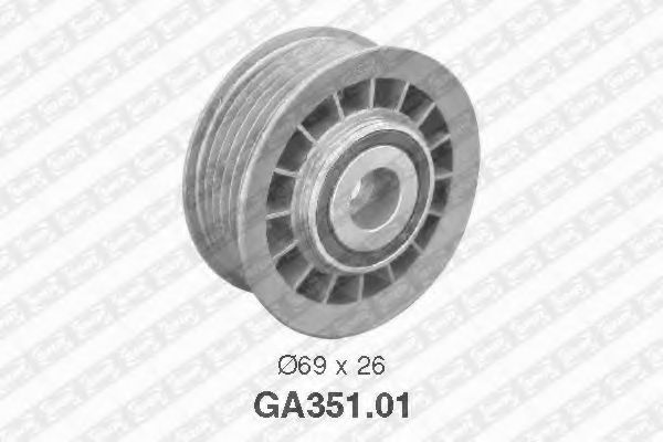 SNR - GA351.01 - 64x8x22,5 Ролик паска приводного MB 250GD 2.5D (OM601D23/ OM602D29/ OM603D35) 12.88-