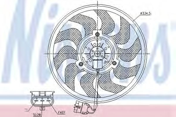 Вентилятор радіатора Opel Astra H, Zafira B  1.3D-2.2 03.04-