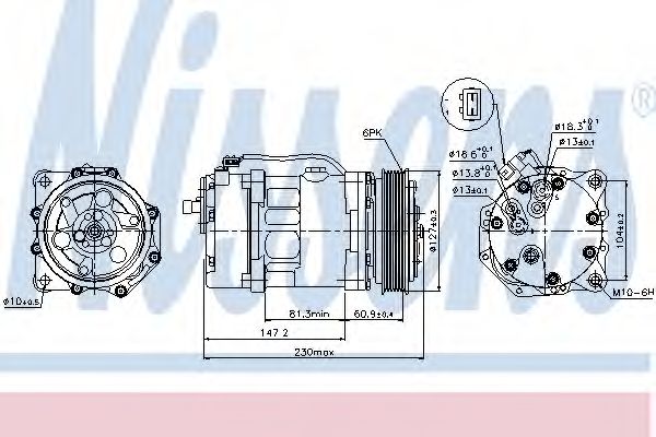 NISSENS - 89044 - Компресор кондиціонера VW T4 2.4D/2.5/2.5D 90-03