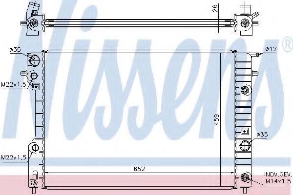 NISSENS - 63072A - Радіатор охолодження Opel OmegaB 2.0-3.0 03.94-07.03