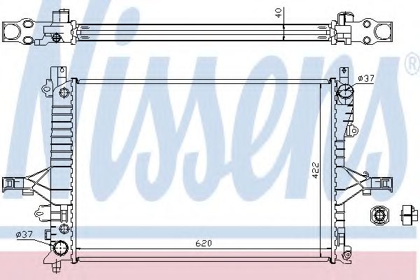 NISSENS - 65553A - Радіатор охолодження Volvo S60 I, S80 I, V70 , Xc70 I 2.0-3.0 05.98-04.10