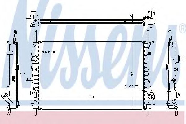NISSENS - 62023A - Радіатор охолодження Ford Mondeo III TDi 2.0 00-