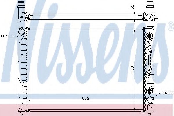 NISSENS - 60316 - Радиатор охлождения AUDI A 6 / S 6 (C5) (01-) 2.7 T (пр-во Nissens)