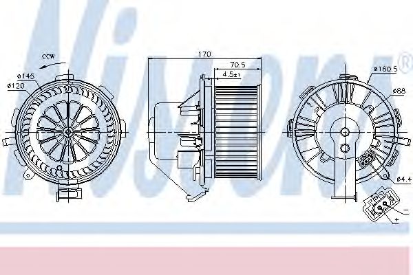 NISSENS - 87106 - Моторчик пічки (-AC) DB Sprinter 06-