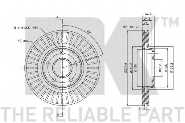 NK - 202555 - Диск гальм. Ford Tranzit Connect 02-