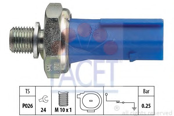 FACET - 7.0133 - Датчик тиску масла 0.35 bar Ford Galaxy 2.8 95-00, VAG 1.4-2