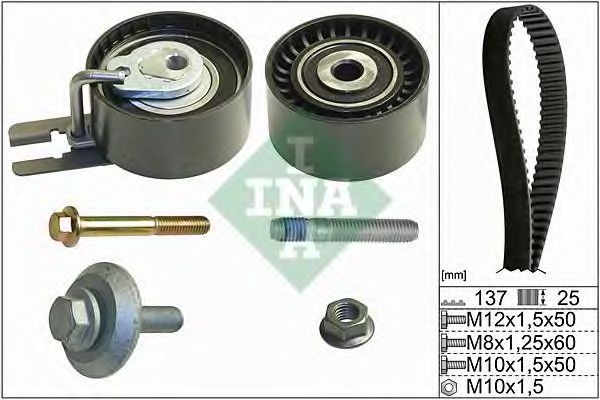 INA - 530 0375 10 - К-кт ГРМ Fiat/Ford/PSA/Volvo 1.6D/1.6HDI/1.6Multijet/1.6TDCii 05-