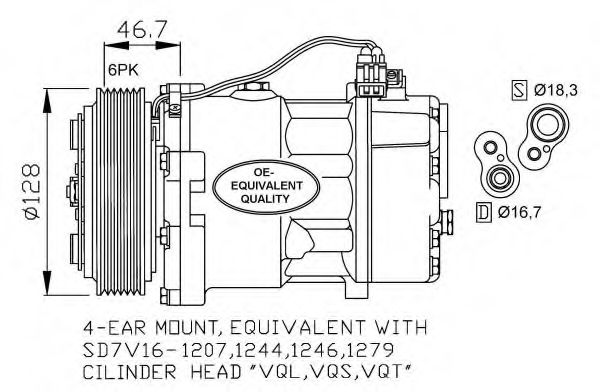 NRF - 32168 - Компресор кондиціонера VW T4 2.4D/2.5/2.5D 90-03