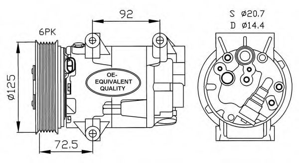 Компресор кондиціонера Renault Megane II  1.4-1.6-1.8i , 1.5 DCi