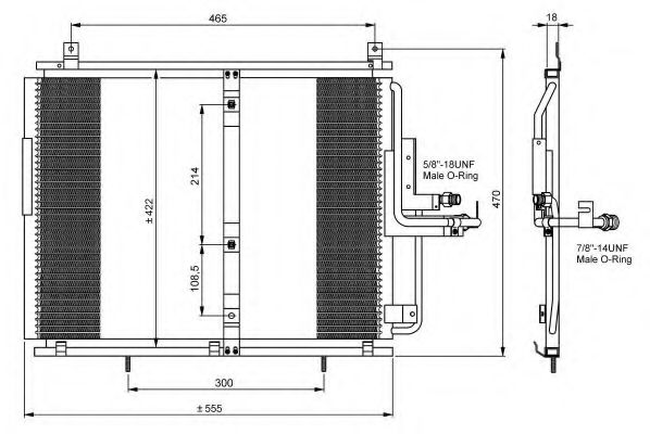 Радiатор кондицiонера MB W124  2.0D-3.2 01.85-03.98