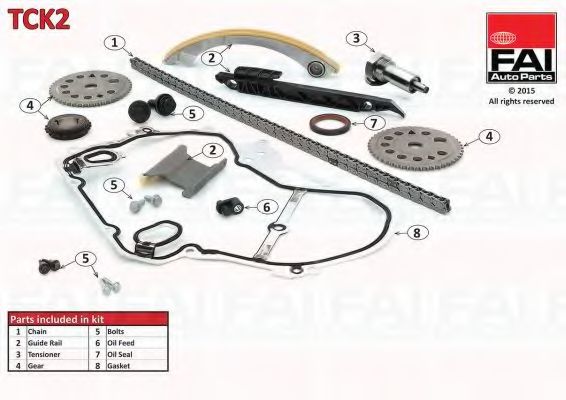 Р-кт ланцюга привода р/вала (з ущільненнями) Opel Astra G/Vectra B/C 2.2 16V/2.2Dti
