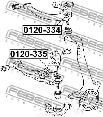 FEBEST - 0120-335 - Кульова опора перед. ниж. лів./прав. Toyota 4 Runner 95-/02-, LandCruiser 120 03-/07-