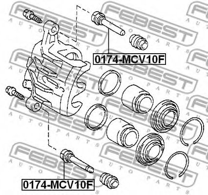 FEBEST - 0174-MCV10F - Направляюча перед. супорта Toyota